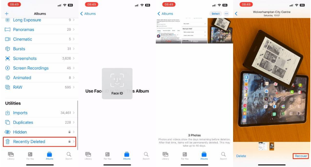 仓山苹果14维修分享 iPhone14 上恢复已删除的照片 