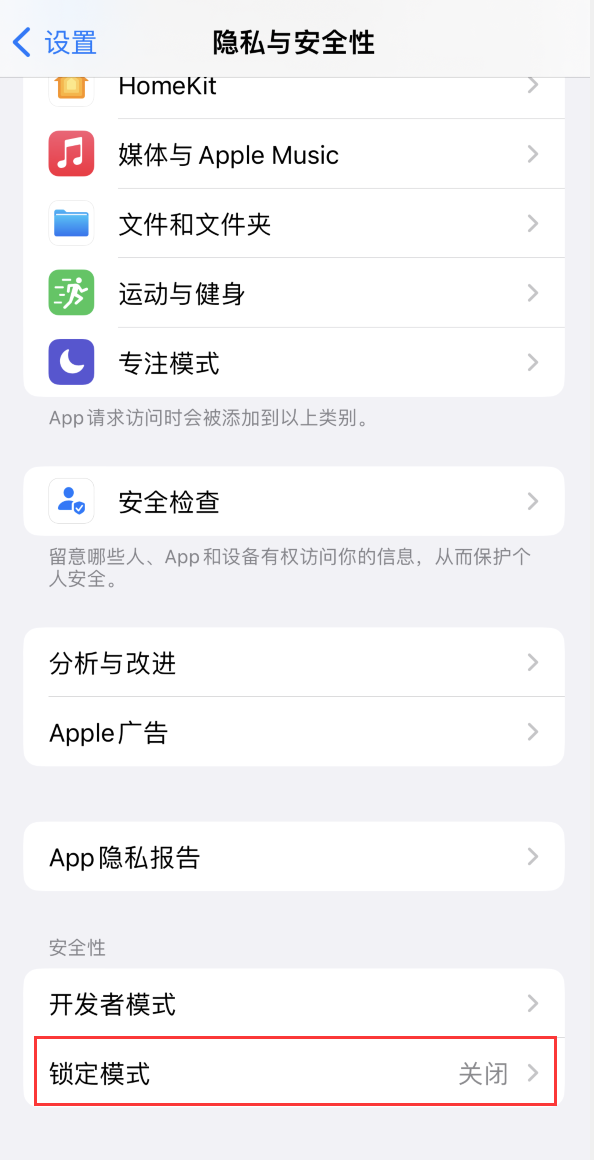 仓山苹果手机维修分享iOS 16 “锁定模式”是什么 